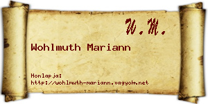 Wohlmuth Mariann névjegykártya